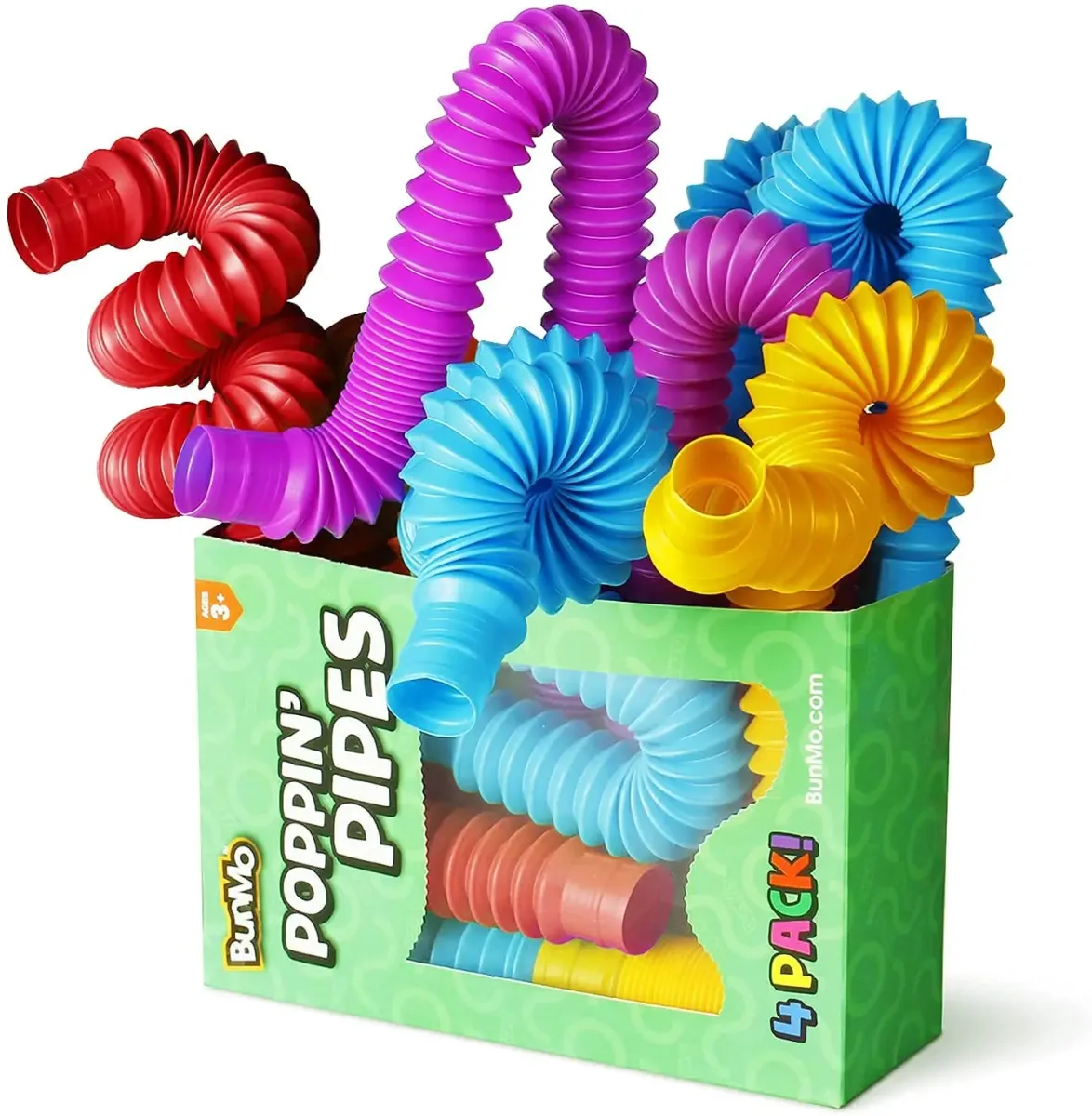 Pop tubes sensoriels colorés - lot de 4 - enfant Maxi Trouvaille