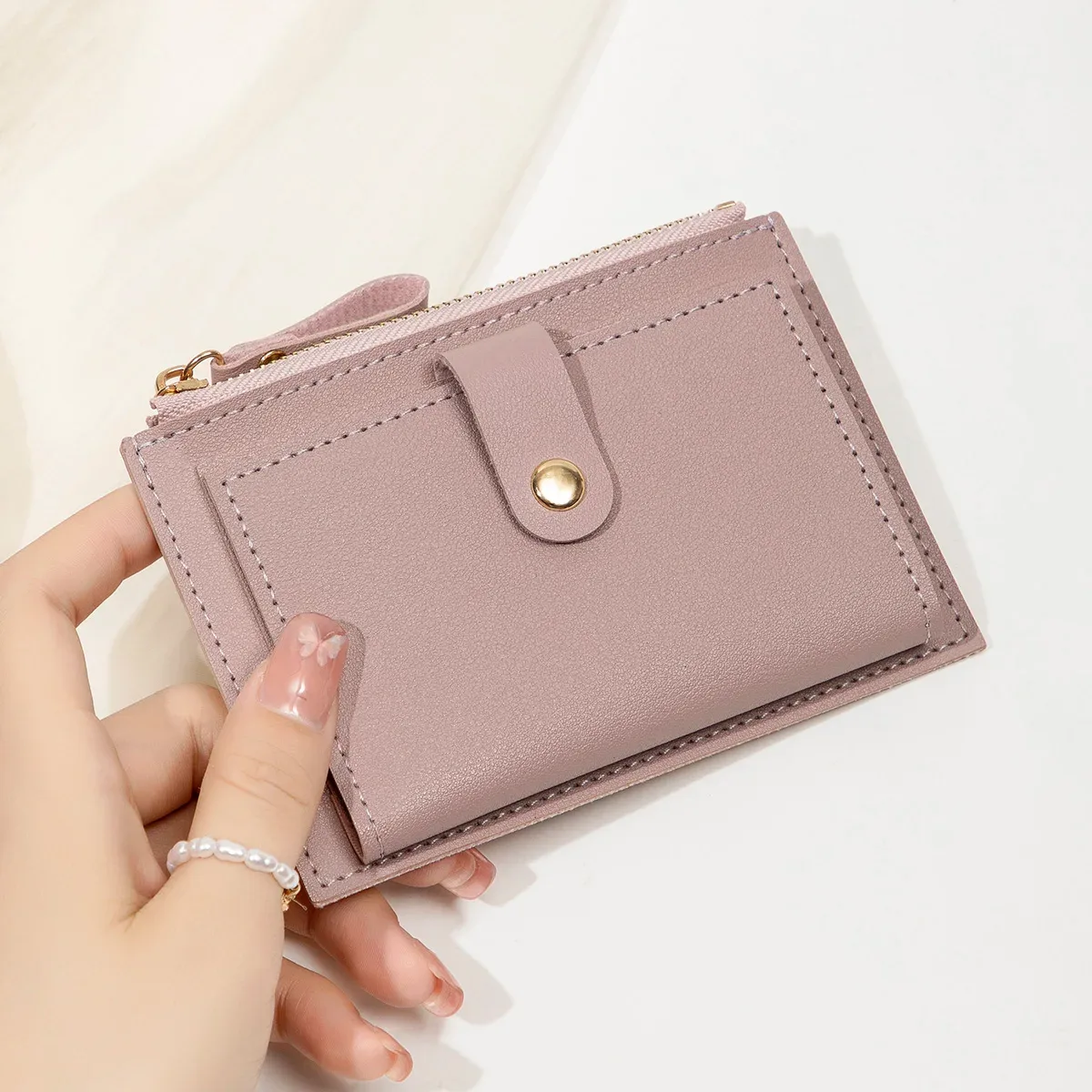 Porte-cartes ultra-fin en cuir pour femme - accessoires Maxi Trouvaille