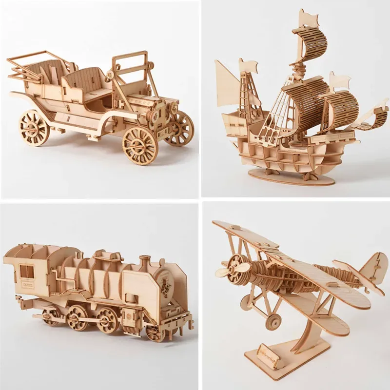 Puzzle 3D en bois : maquettes de véhicules - enfant Maxi Trouvaille