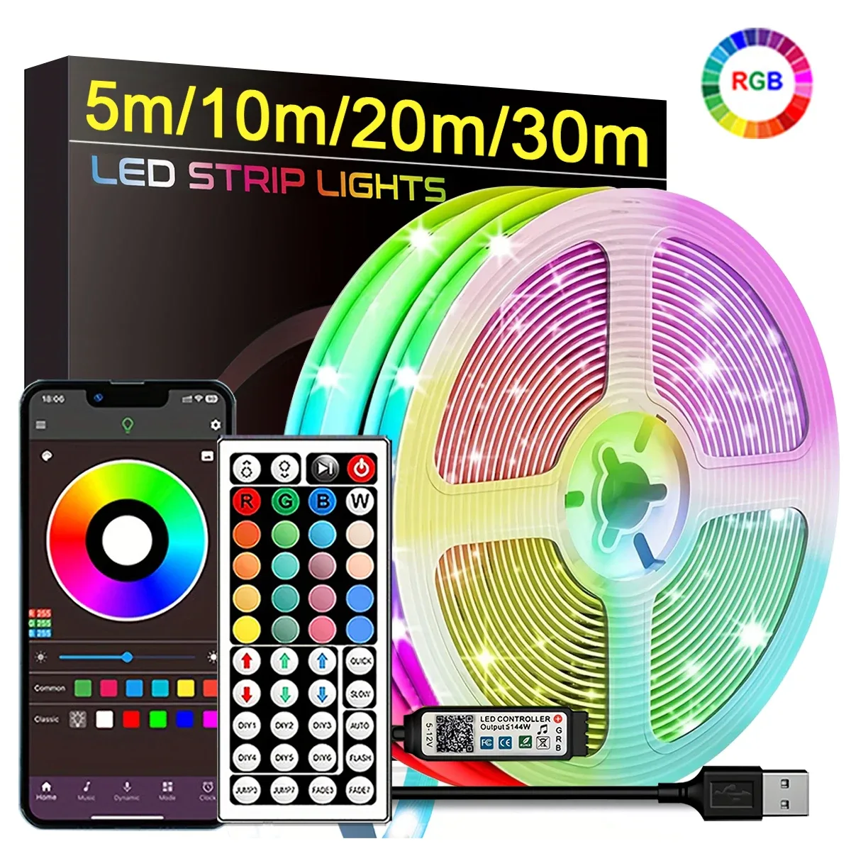 Ruban LED RVB flexible pour chambre - maison Maxi Trouvaille