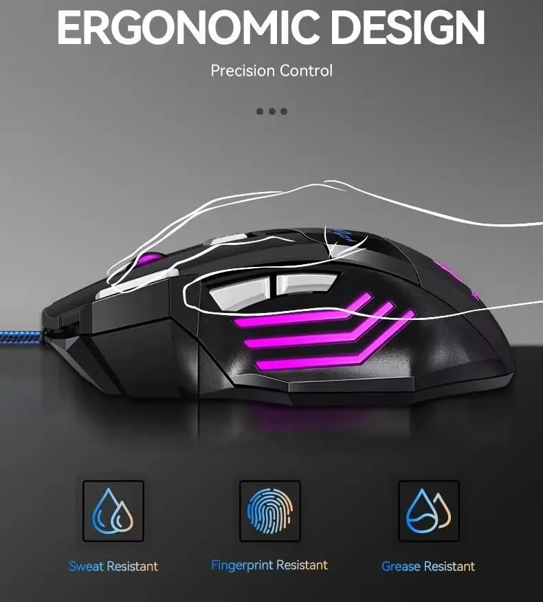 Souris gaming filaire RGB 7 boutons - boutique Maxi Trouvaille photo 5