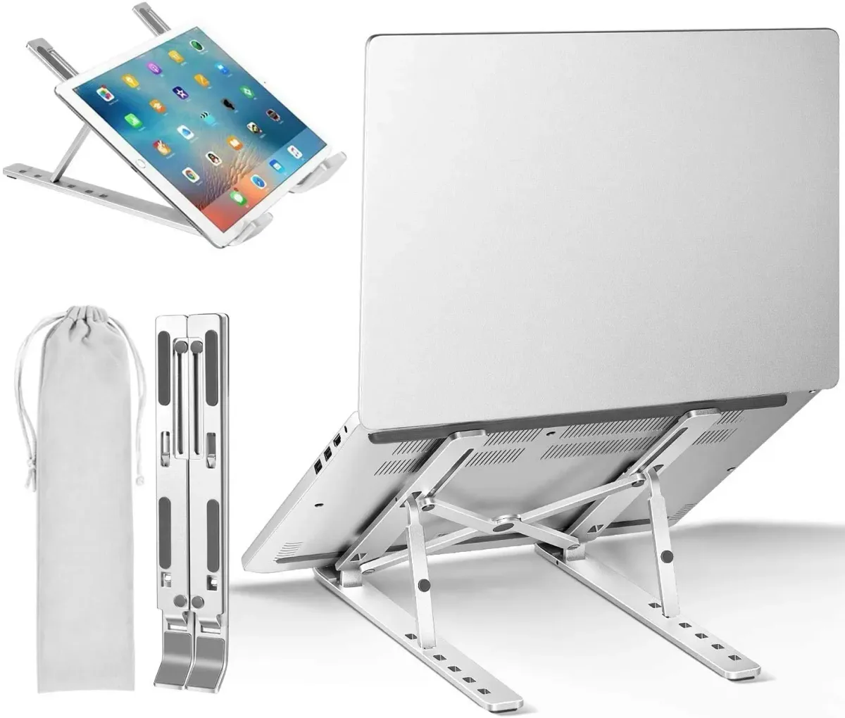 Support PC portable pliant aluminium ajustable - high-tech Maxi Trouvaille