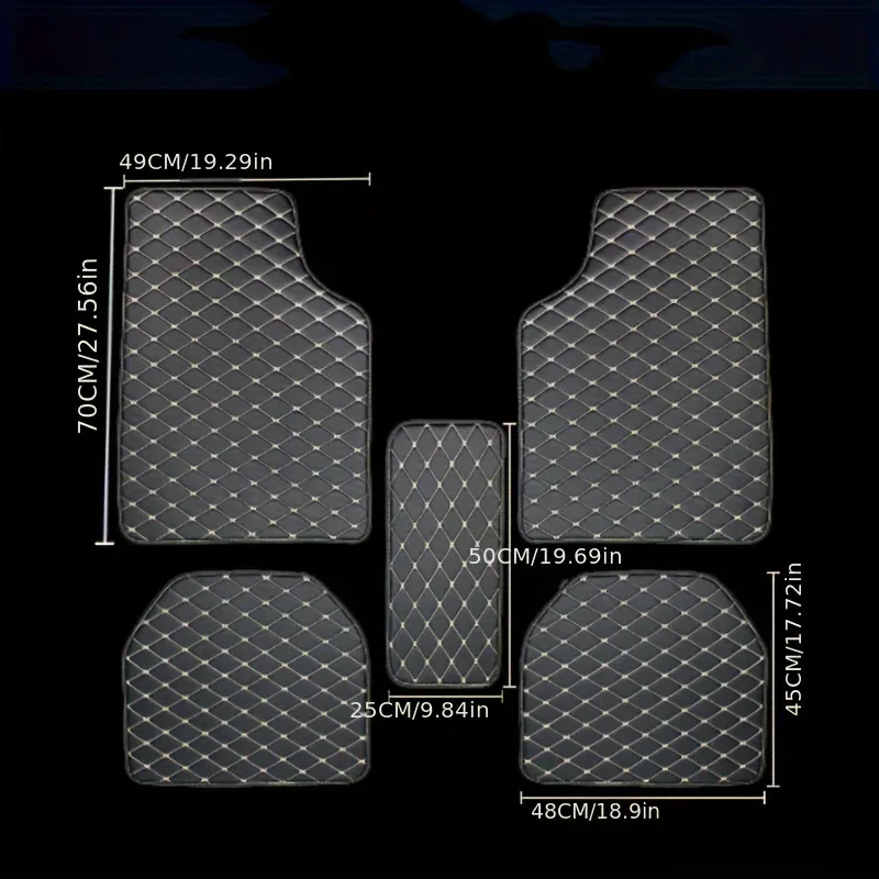 Tapis de sol voiture en cuir PU 5 pièces - auto-moto Maxi Trouvaille photo 2