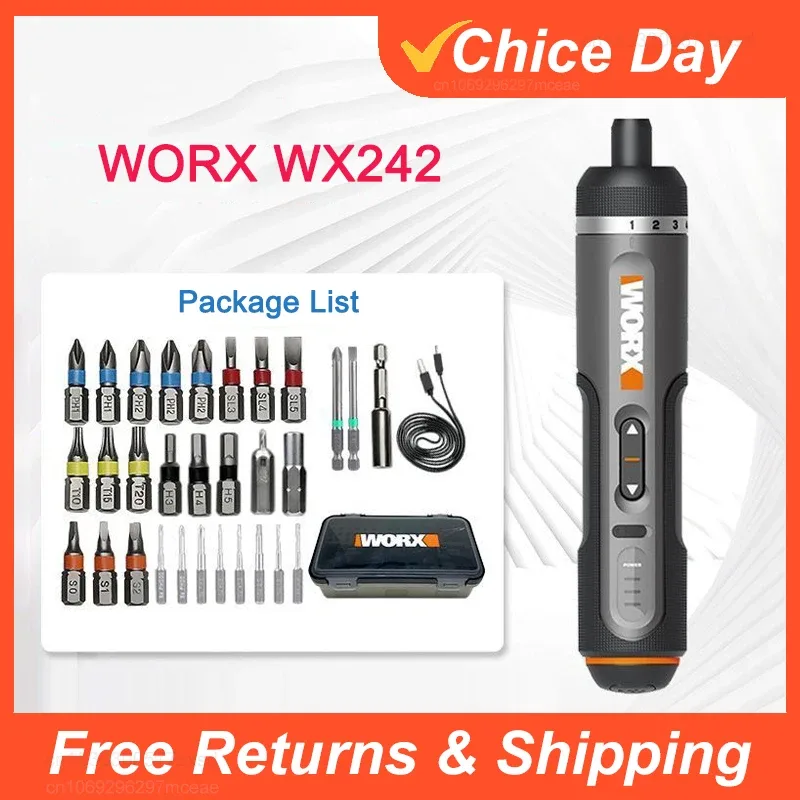 Visseuse électrique Worx WX242 + 30 embouts - boutique Maxi Trouvaille